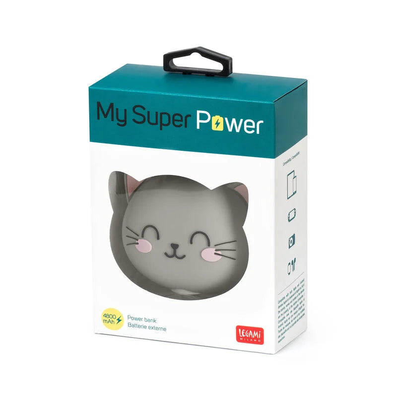 caricabatteria portatile - super power kitty gatto