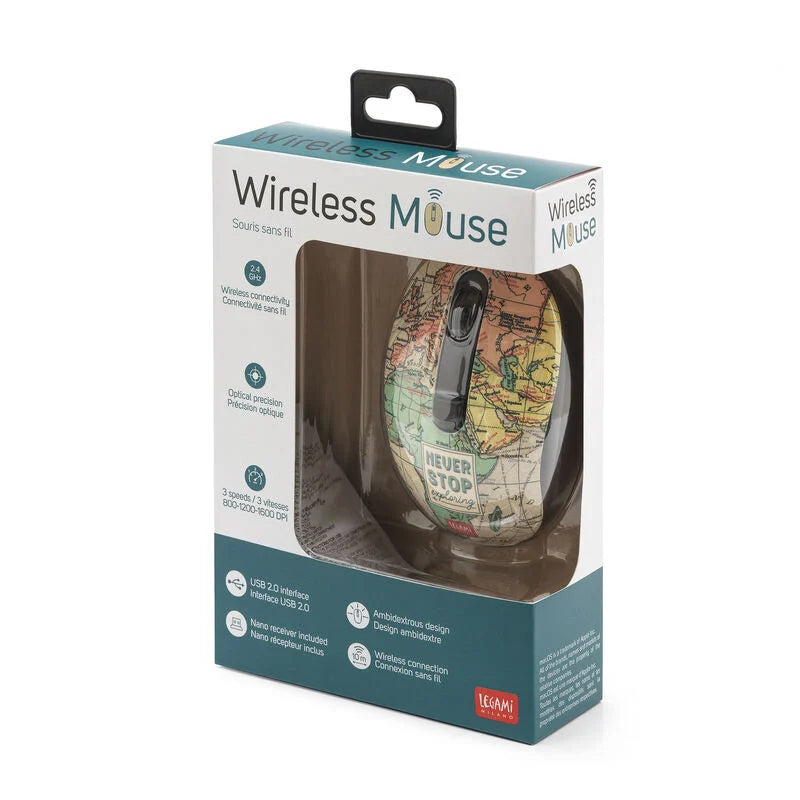 mouse wireless con ricevitore usb travel