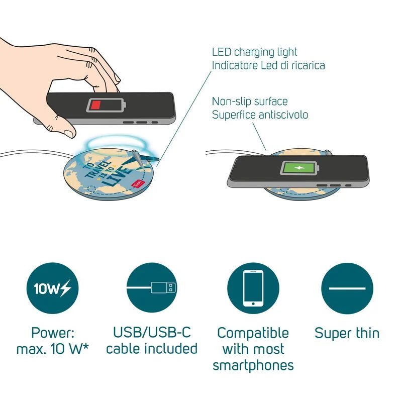 caricabatterie wireless per smartphone - super fast travel