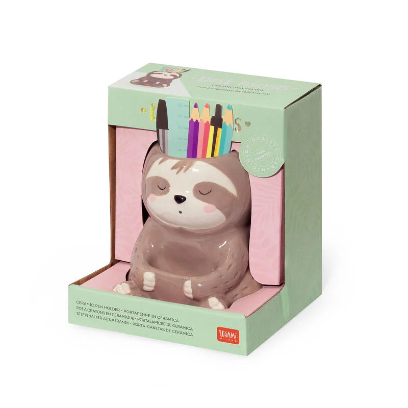 PORTAPENNE IN CERAMICA DESK FRIENDS BRADIPO