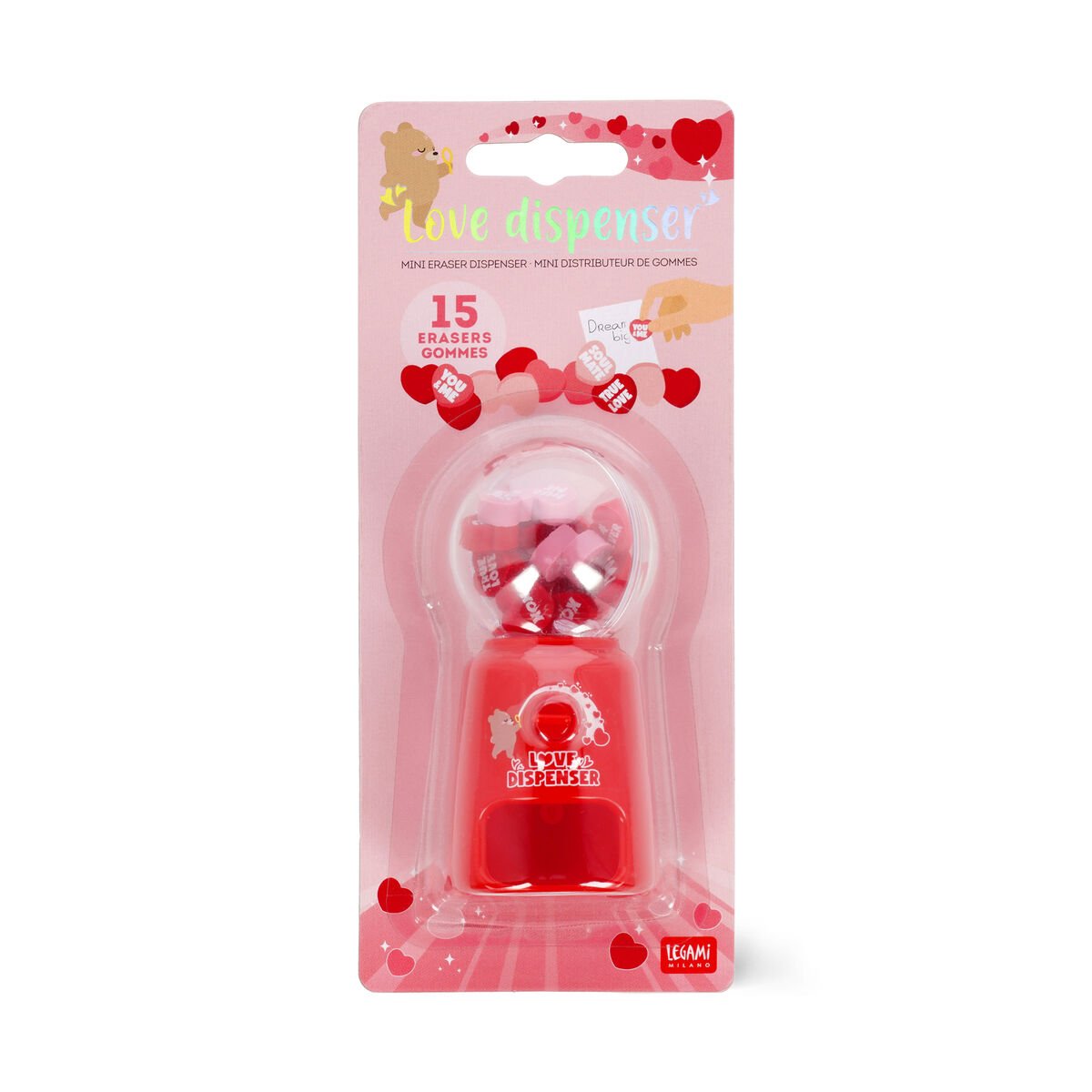 MINI DISTRIBUTORE GOMME PER CANCELLARE - LOVE DISPENSER