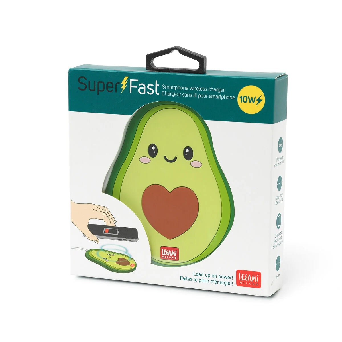 caricabatterie wireless per smartphone - super fast avocado