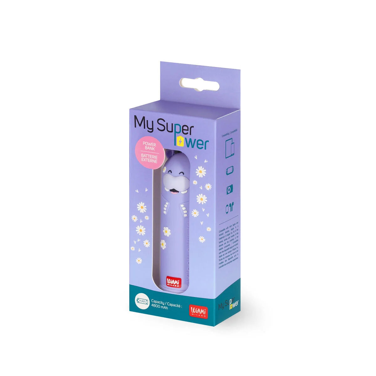 caricabatteria portatile - my super power hippo