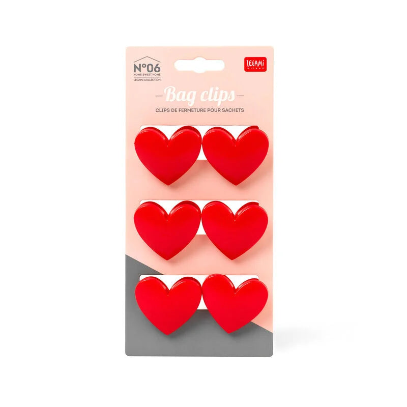 SET DI CLIP CHIUDI PACCO - BAG CLIPS CUORE