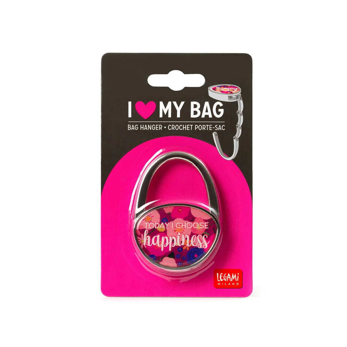 gancio porta borsa - i love my bag flowers