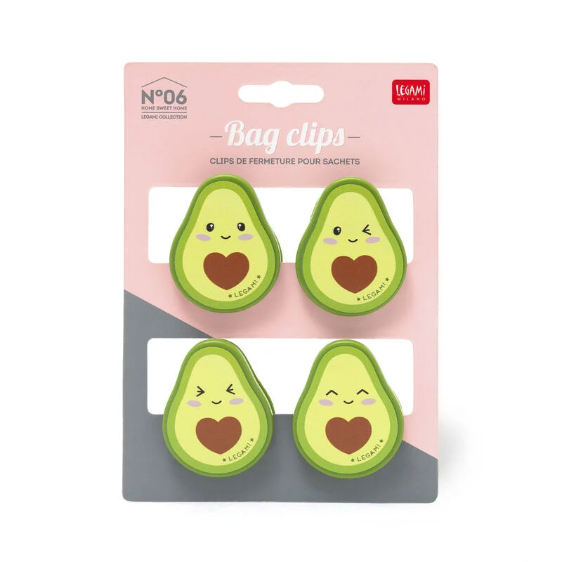 SET DI CLIP CHIUDI PACCO - BAG CLIPS AVOCADO