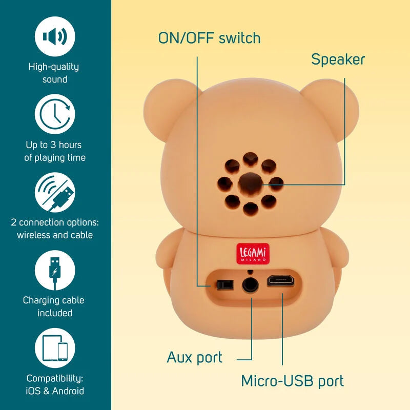 speaker wireless con supporto - the sound of cuteness teddy bear