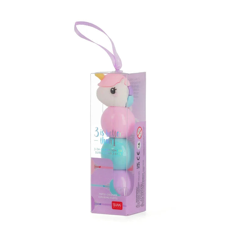 EVIDENZIATORI 3 IN 1 UNICORNO
