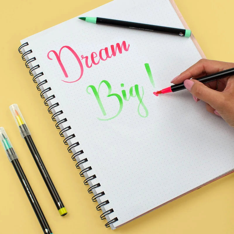 SET DI 12 PENNARELLI CON PUNTA PENNELLO - BRUSH MARKERS