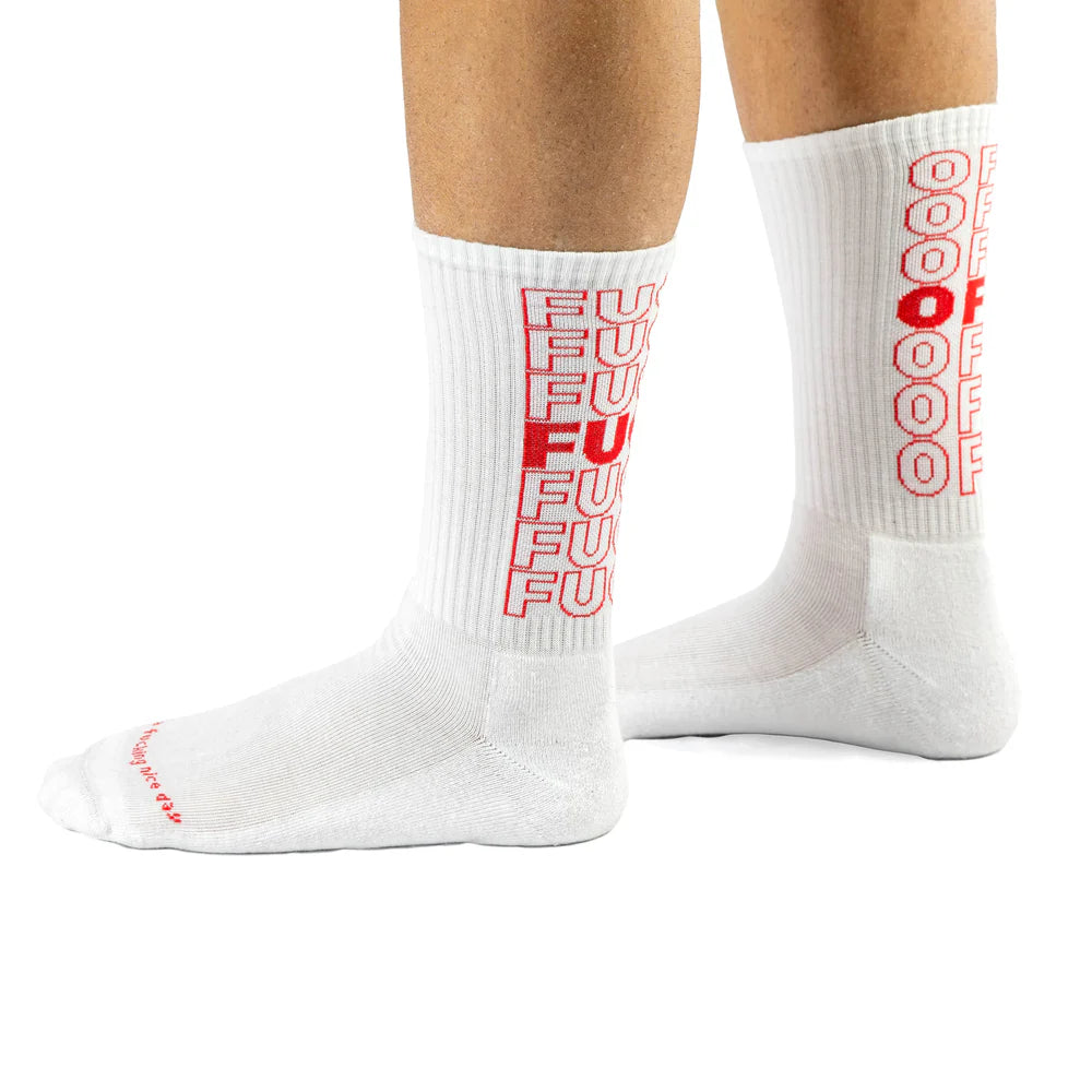 CALZE "FUCK OFF" ROSSO