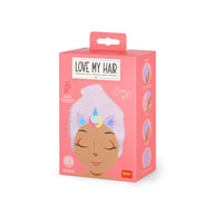asciugamano a turbante per capelli - love my hair Unicorno