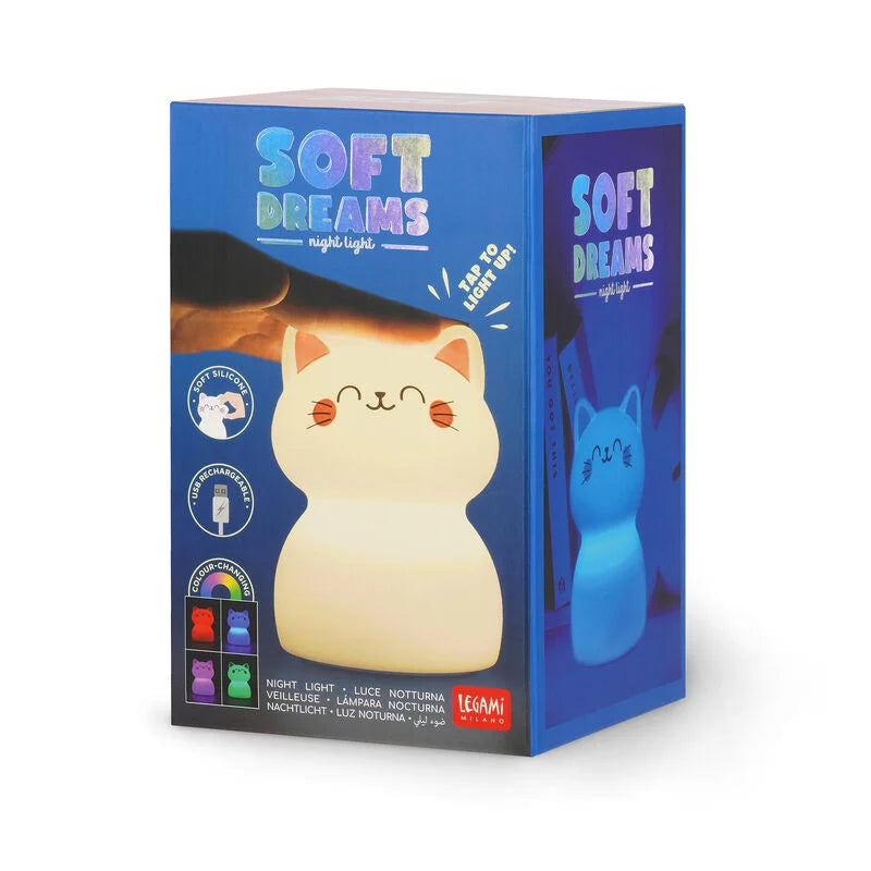 luce notturna ricaricabile - soft dreams kitty gatto