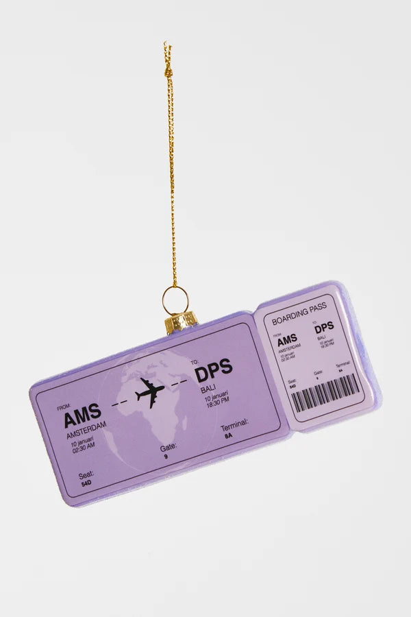 PALLINA DI NATALE BOARDING PASS AMS-DPS - YUP IN DE BOOM