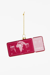 PALLINA DI NATALE BOARDING PASS AMS-JFK- YUP IN DE BOOM