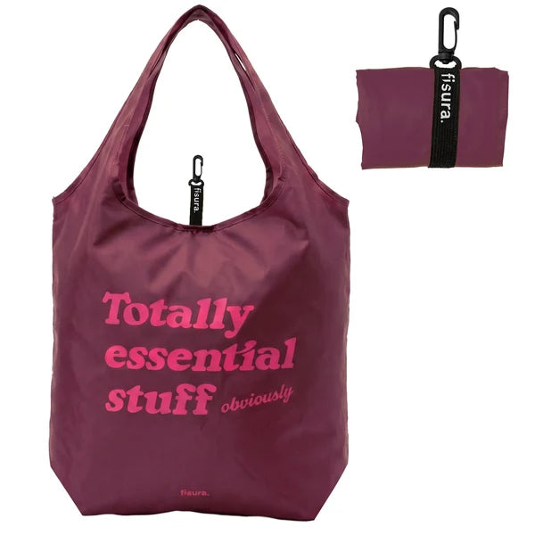 BORSA PER LA SPESA PIEGHEVOLE - SHOPPING BAG "TOTALLY ESSENTIAL STUFF OBVIOUSLY"