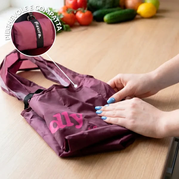 BORSA PER LA SPESA PIEGHEVOLE - SHOPPING BAG "TOTALLY ESSENTIAL STUFF OBVIOUSLY"