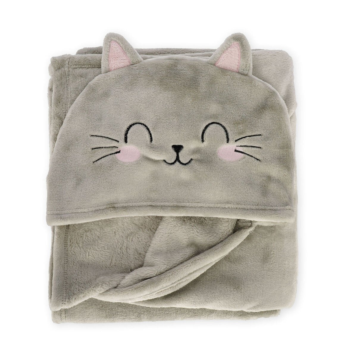 COSY HUGS! COPERTA CON CAPPUCCIO GATTO