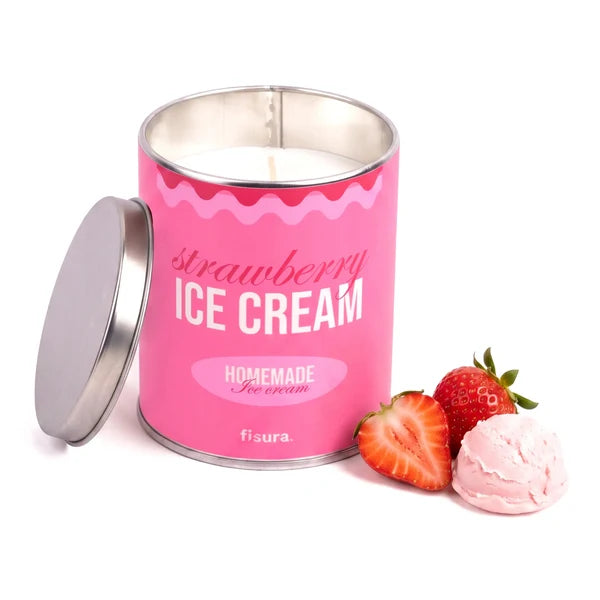 Candela profumata in latta di metallo “Strawberry ice cream” – fragole con panna