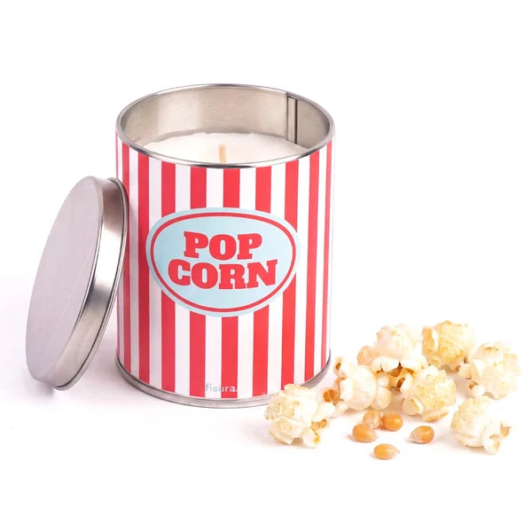 Candela profumata in latta di metallo “Pop corn” – popcorn al burro
