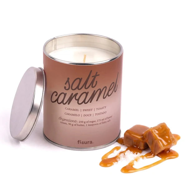 Candela profumata in latta di metallo “Salt caramel” – caramello salato
