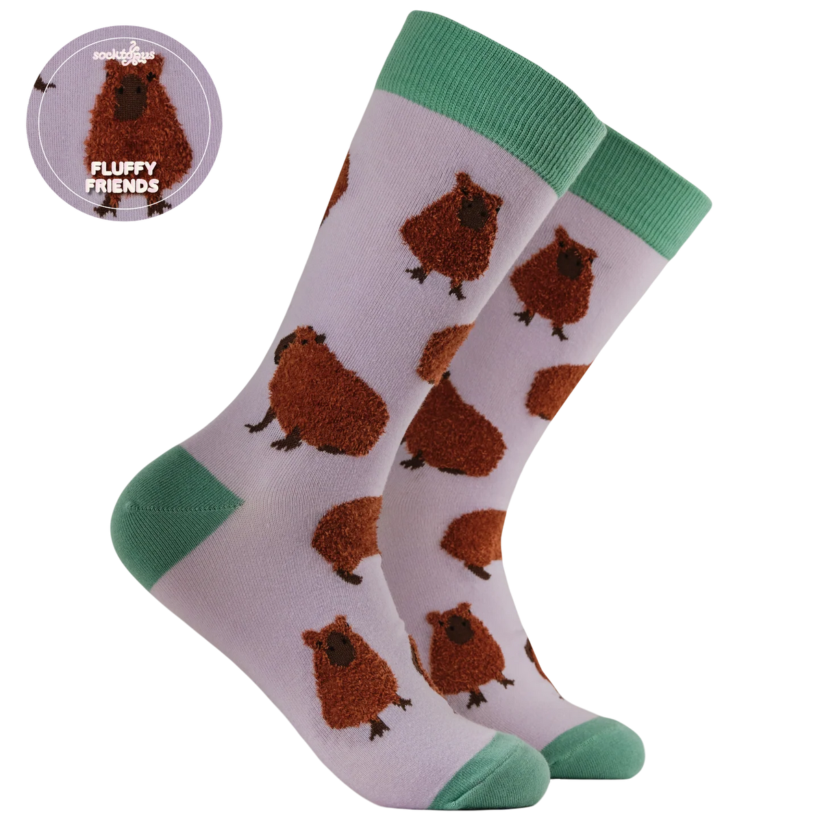 Capybara Fluffies Socks Lilac – Calzini Capibara Morbidi e Super Coccolosi