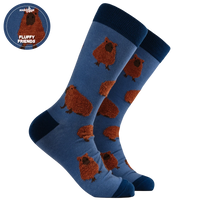 Capybara Fluffies Socks Navy – Calzini Capibara Morbidi e Super Coccolosi
