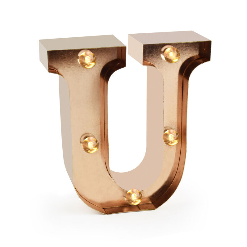 mini lettera decorativa con luce - U