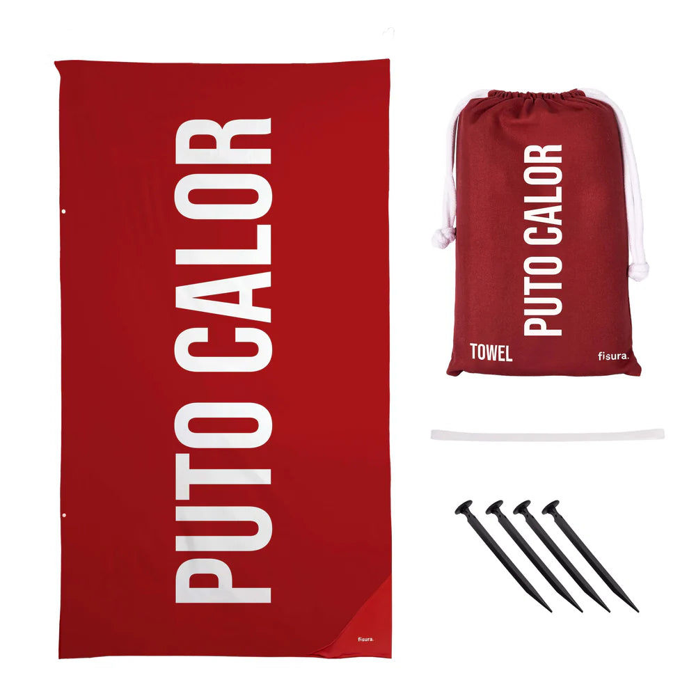 TELO MARE MICROFIBRA "PUTO CALOR" ROSSO