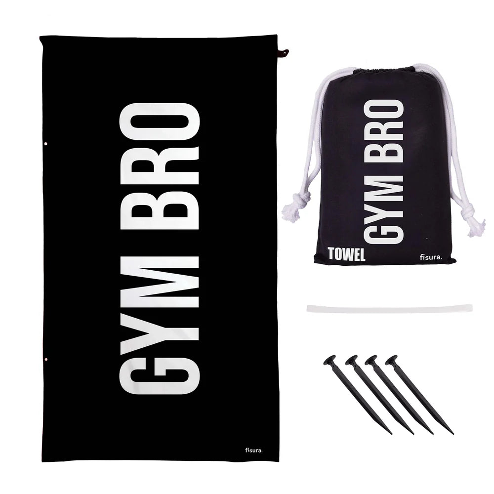 TELO MARE MICROFIBRA "GYM BRO" NERO