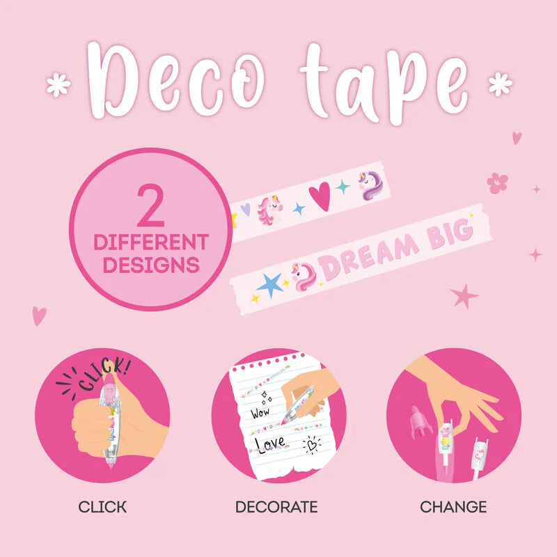 PENNA A NASTRO PER DECORAZIONE DECO TAPE UNICORN