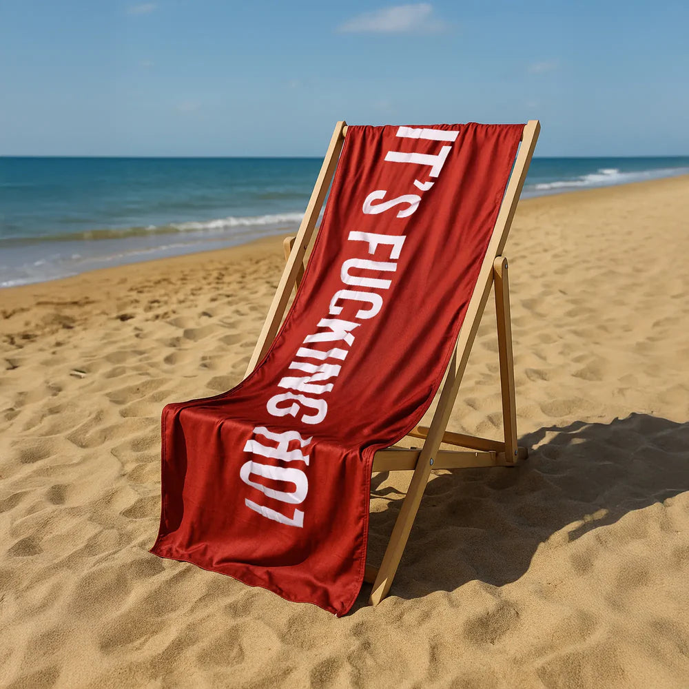 TELO MARE MICROFIBRA "IT'S FUCKING HOT" ROSSO