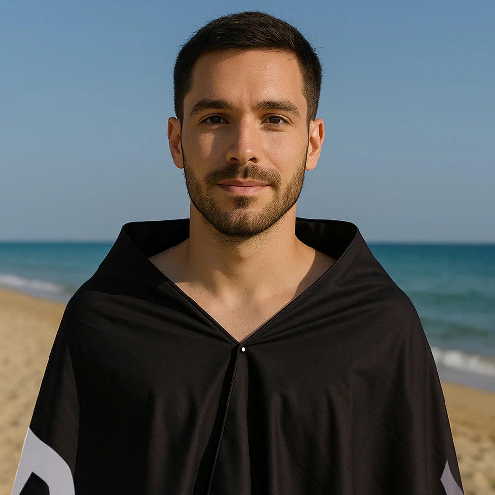 TELO MARE MICROFIBRA "GYM BRO" NERO