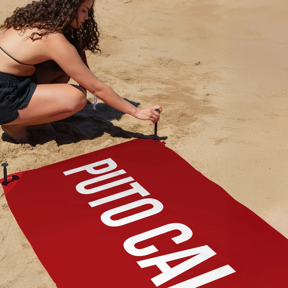 TELO MARE MICROFIBRA "PUTO CALOR" ROSSO