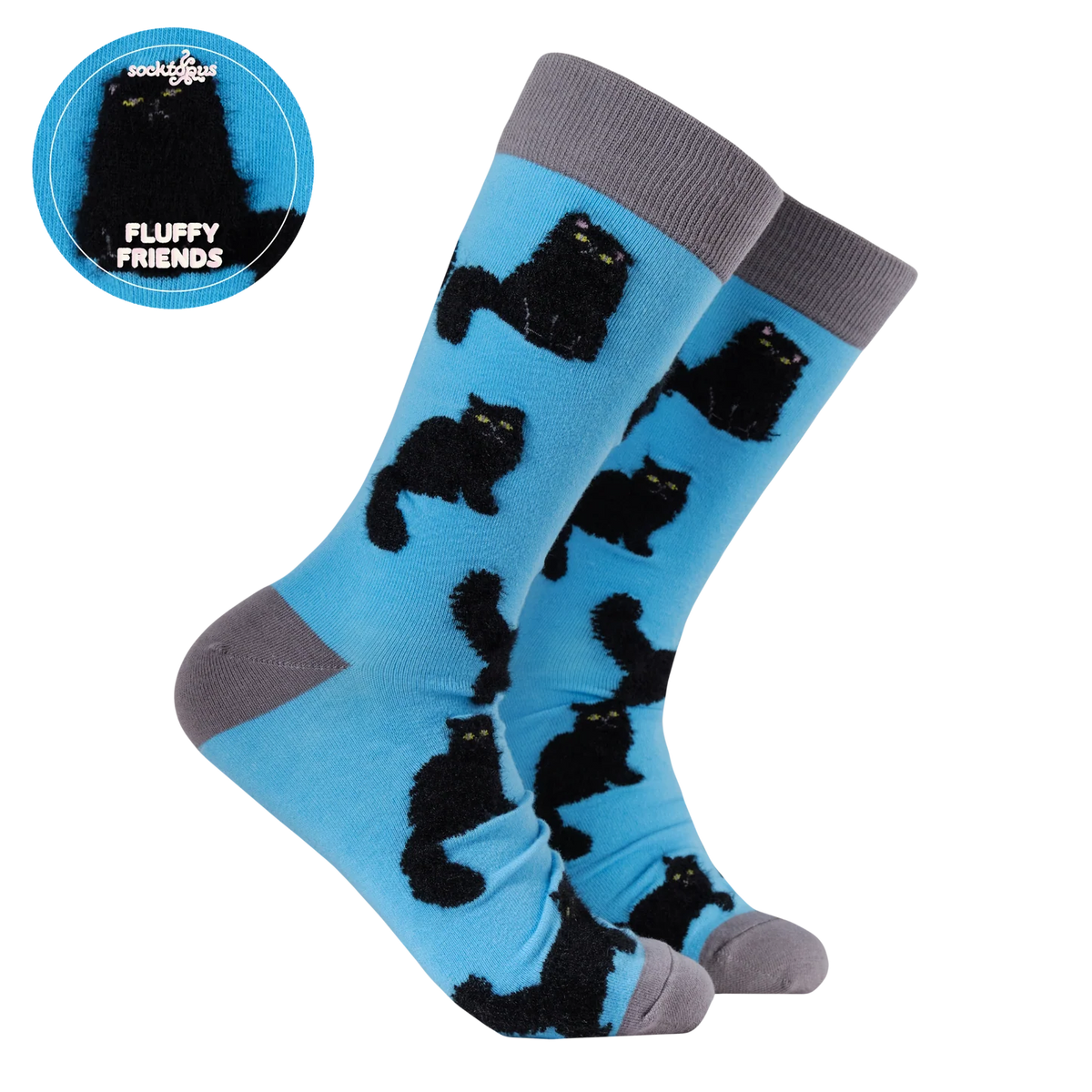Fluffy Black Cat Socks – Calzini Gatto Nero Fluffy