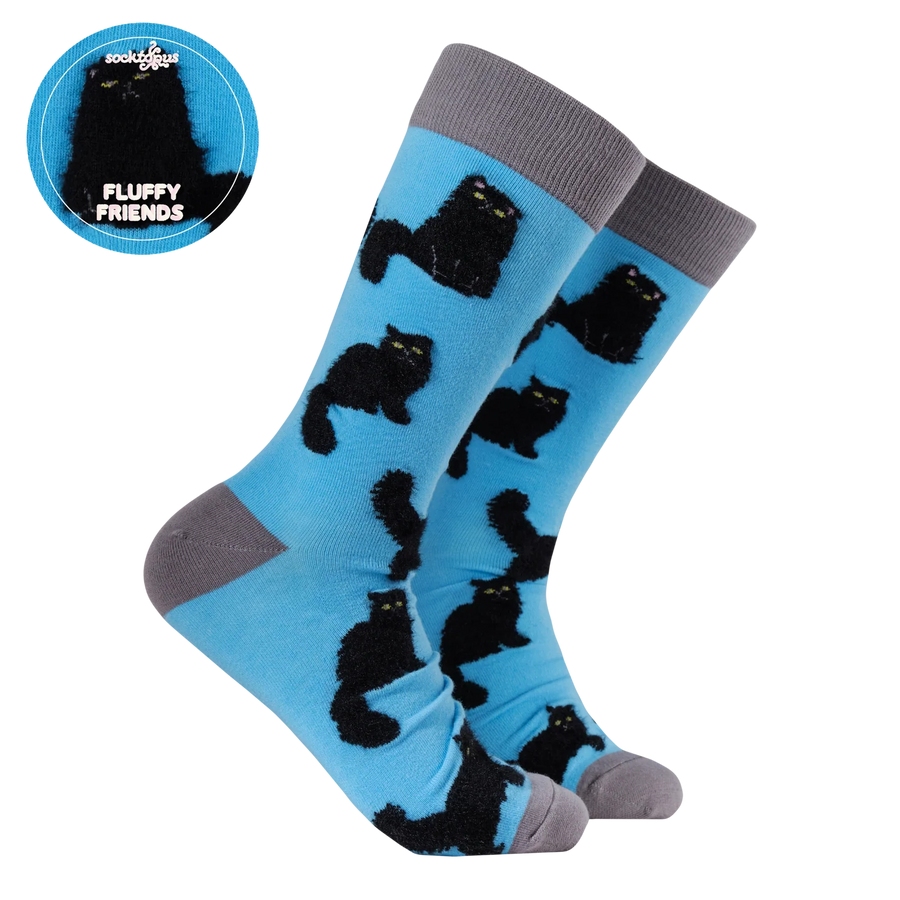 Fluffy Black Cat Socks – Calzini Gatto Nero Fluffy