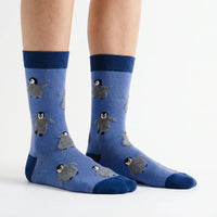 Fluffy Penguin Socks Blue – Calzini Pinguino Morbidi e Super Coccolosi