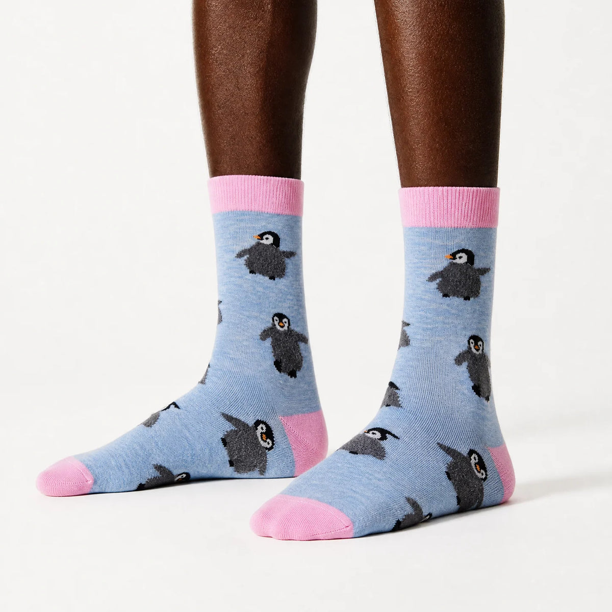 Fluffy Penguin Socks Light Blue – Calzini Pinguino Morbidi e Fluffy