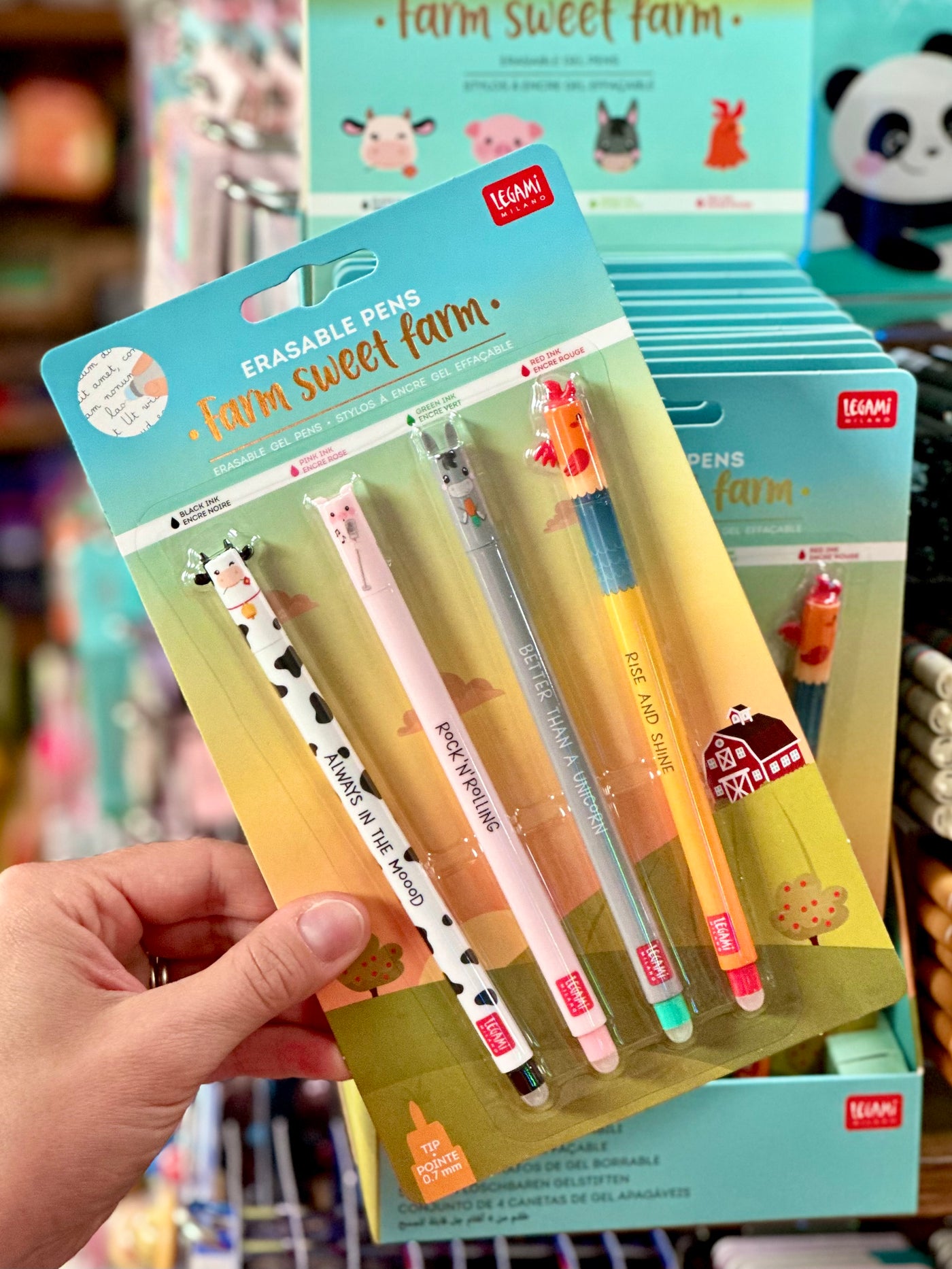 FARM SWEET FARM - SET DI 4 PENNE GEL CANCELLABILI