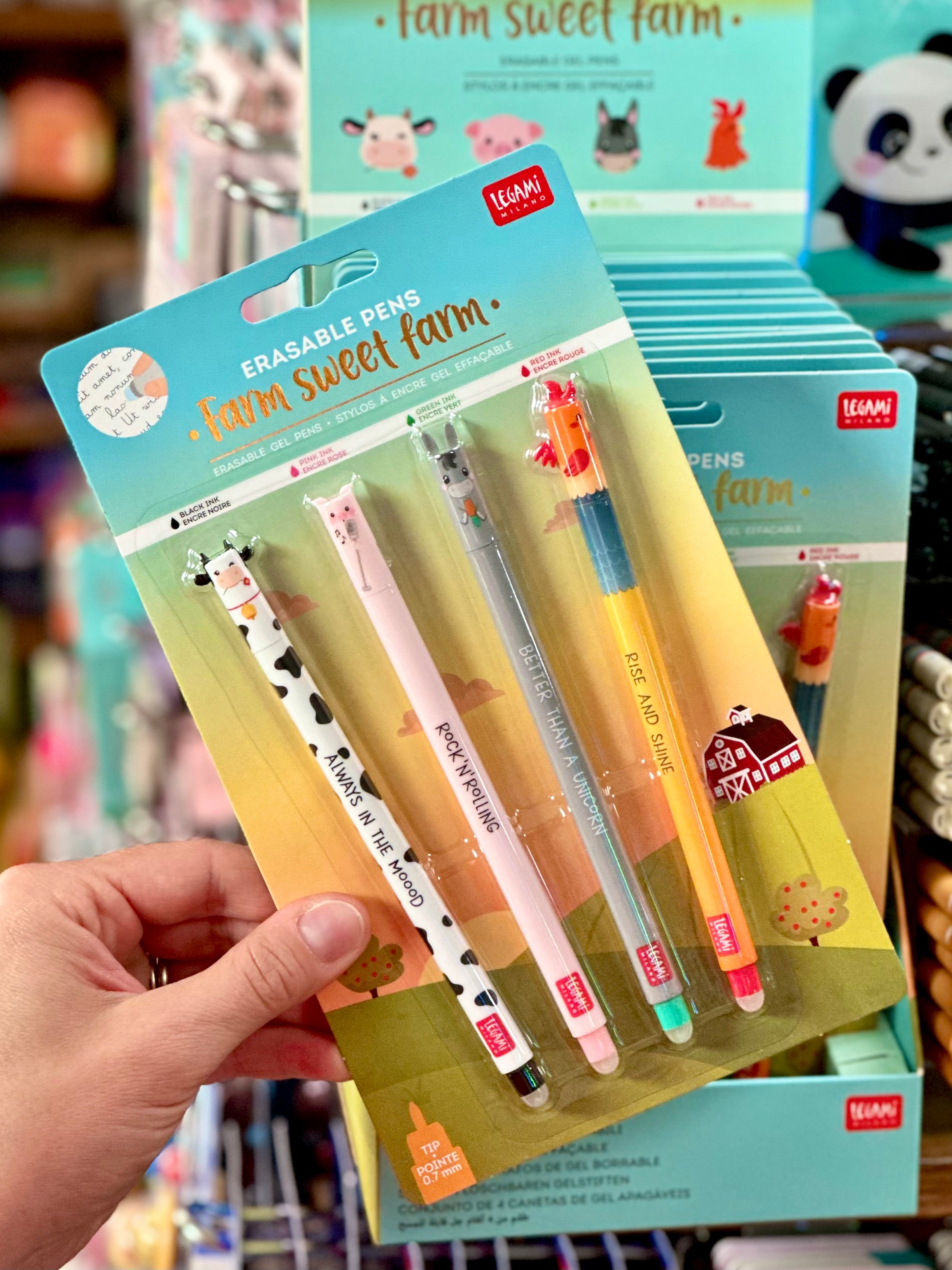 FARM SWEET FARM - SET DI 4 PENNE GEL CANCELLABILI