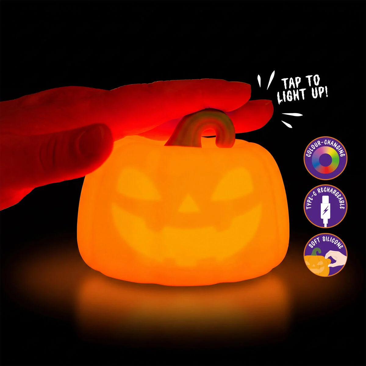 LUCE LED RICARICABILE IN SILICONE - SOFT DREAMS PUMPKIN