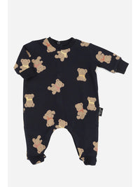 Orsetto, tutina baby blu in cotone