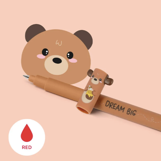 PENNA GEL CANCELLABILE ROSSA ORSETTO