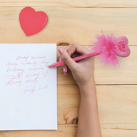 PENNA A SFERA LUMINOSA - WRITING IS MAGIC CUORE