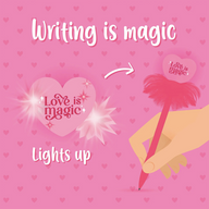 PENNA A SFERA LUMINOSA - WRITING IS MAGIC CUORE