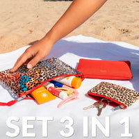 TRIPLE TOILET BAG LEOPARD