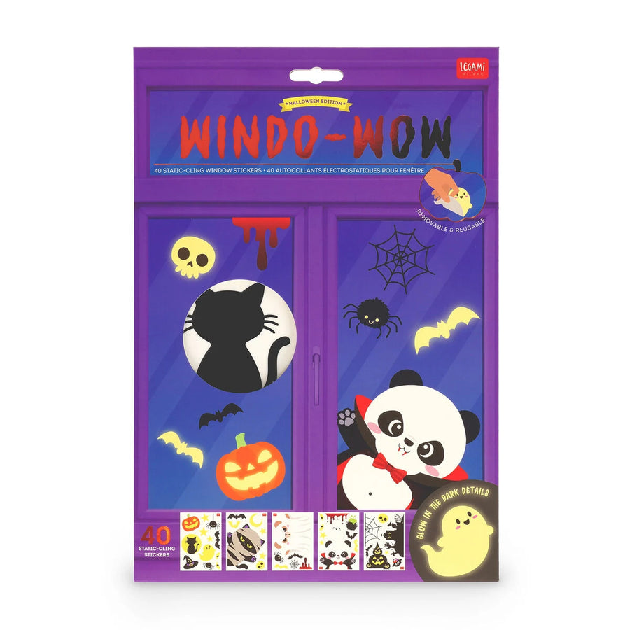 SET DI ADESIVI PER FINESTRE - WINDOW GLOW PUMPKIN