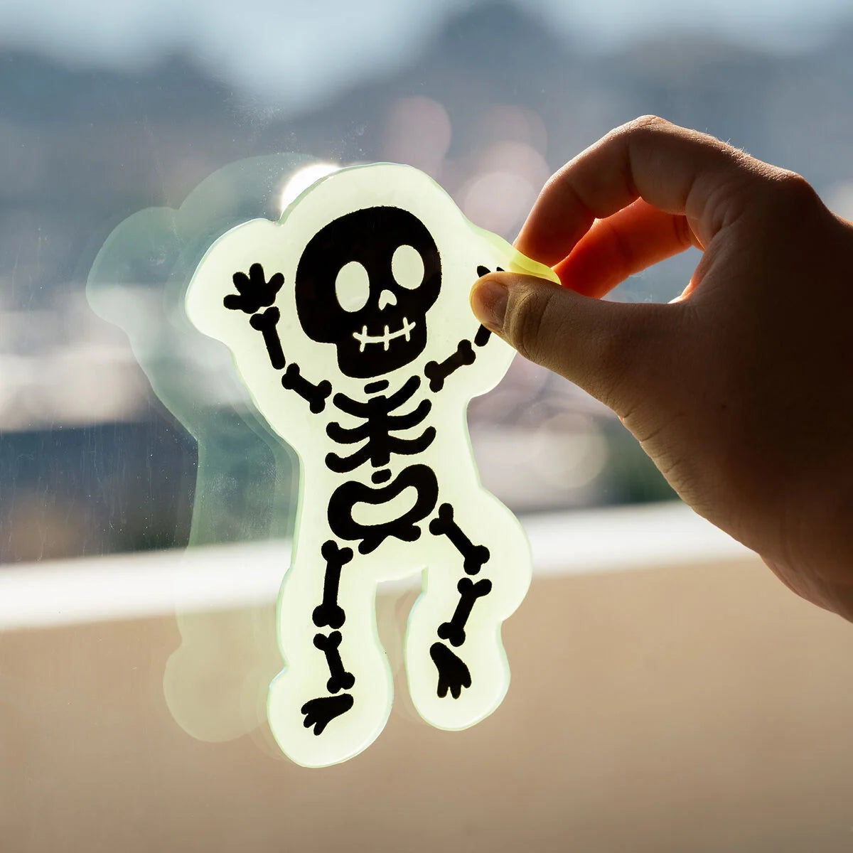 SET DI ADESIVI IN GEL PER FINESTRE - WINDOW GLOW SKELETON