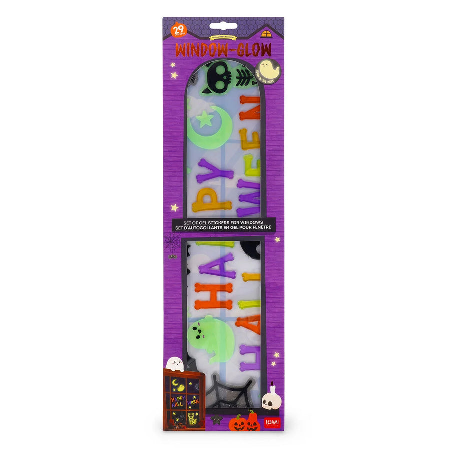 SET DI ADESIVI IN GEL PER FINESTRE - WINDOW GLOW HAPPY HALLOWEEN