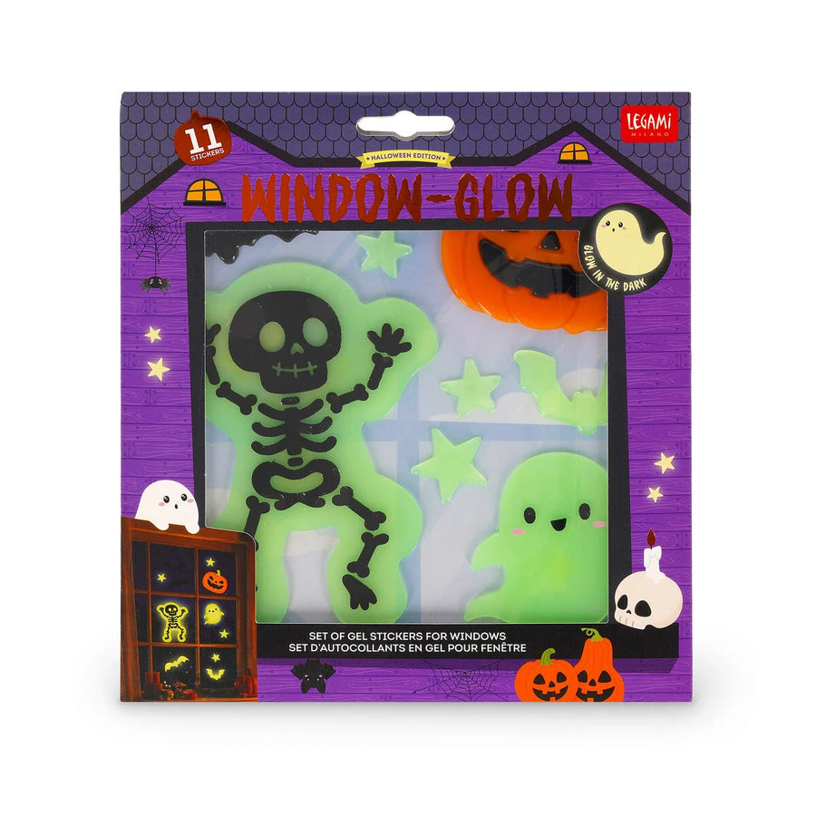 SET DI ADESIVI IN GEL PER FINESTRE - WINDOW GLOW SKELETON