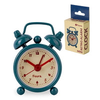mini sveglia retrò - blu, beige e rossa